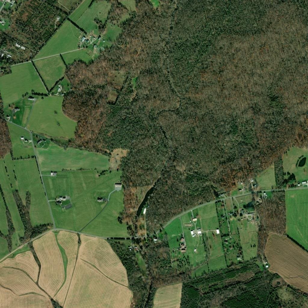 Wide aerial of the park and surrounding farmland